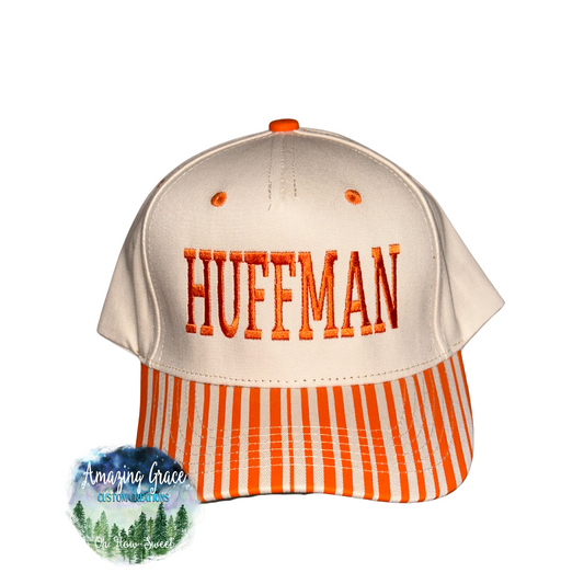 Orange Huffman Seersucker Hat