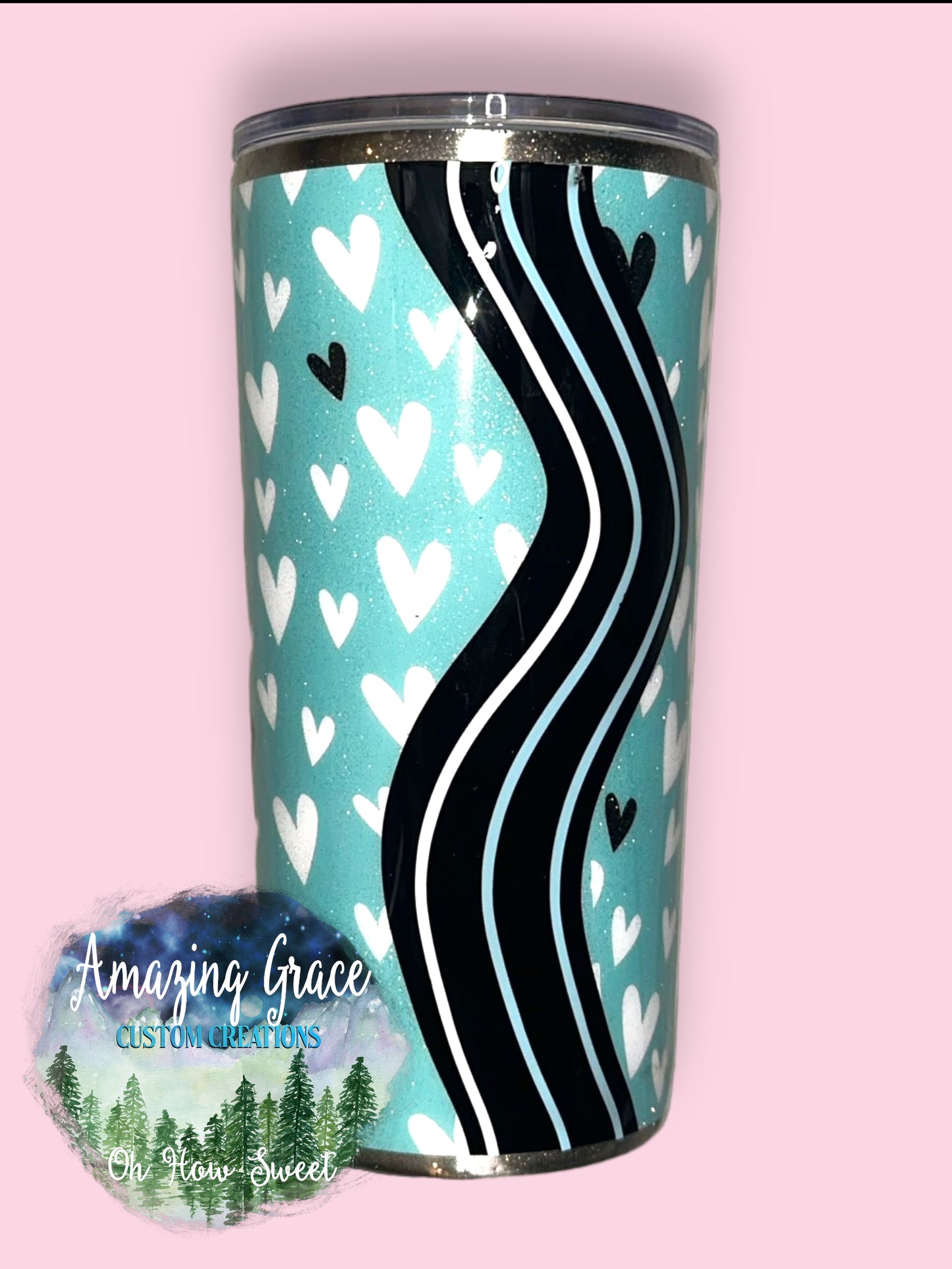 RTS - Wavy Teal Hearts True 22