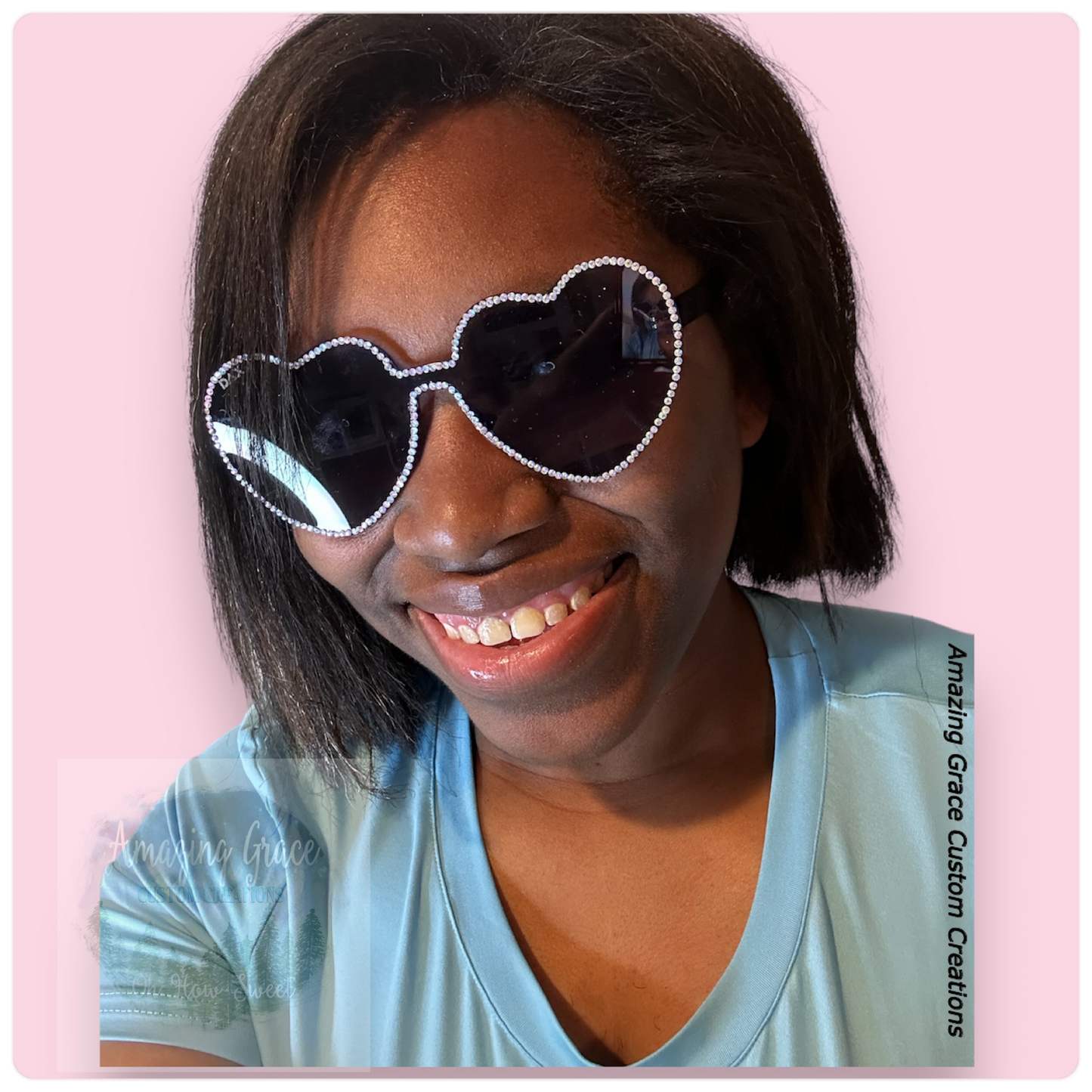 Rhinestone Heart Sunglasses