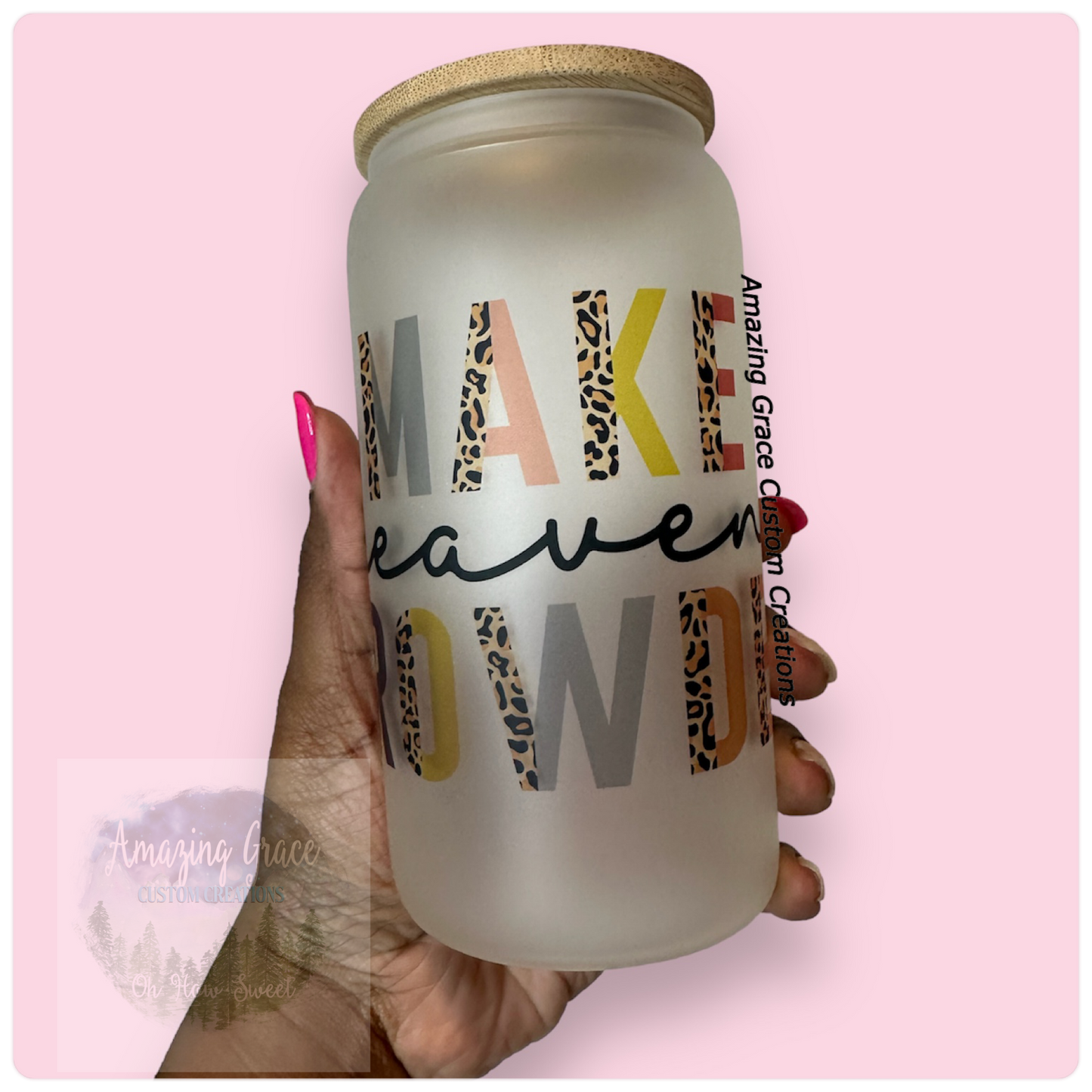 Make Heaven Crowded - 16oz Glass Tumbler with Bamboo Lid