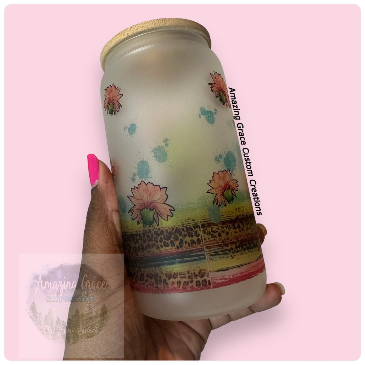 My Students Are On Point - 16oz Glass Tumbler with Bamboo Lid