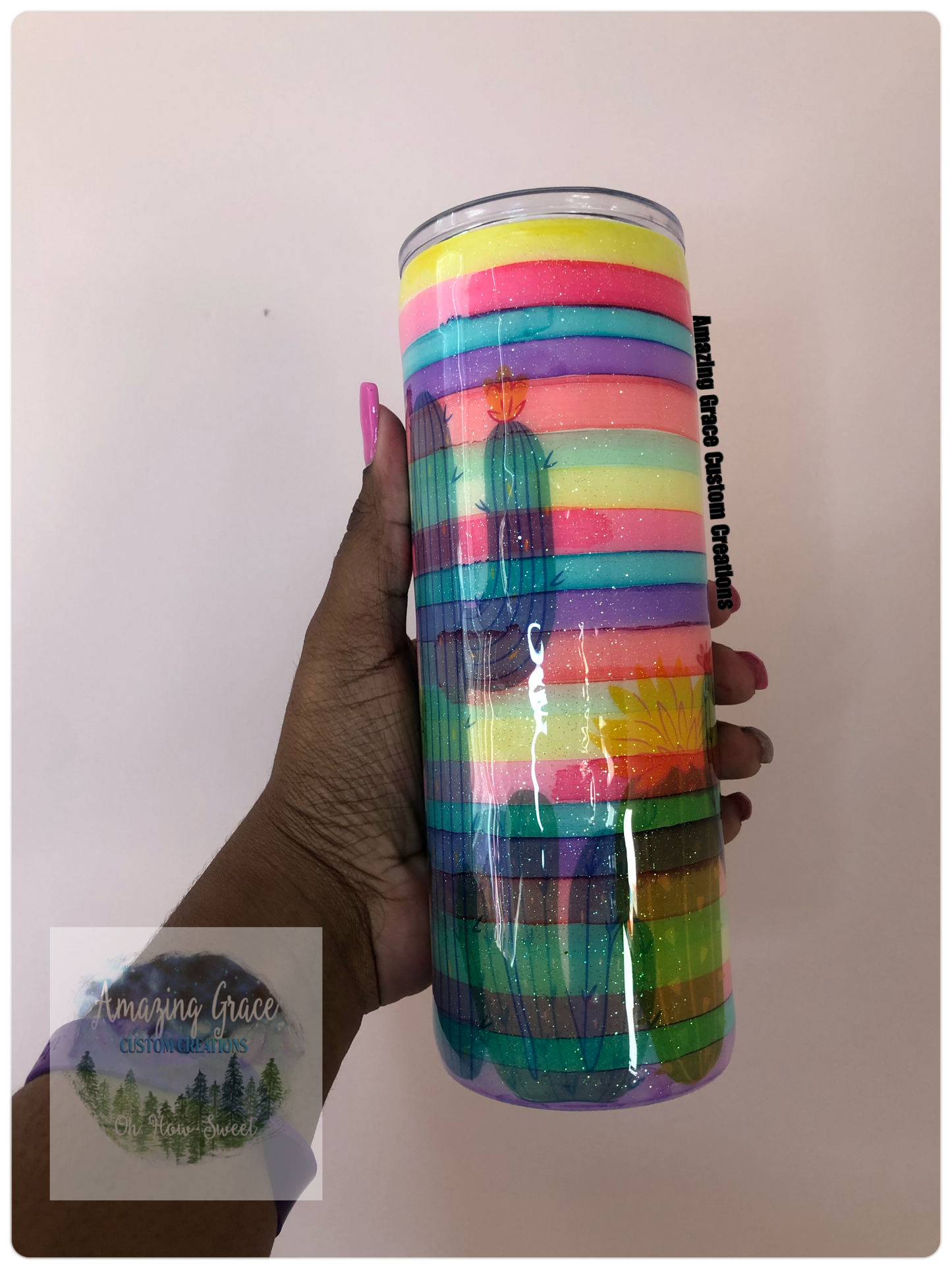 RTS - Rainbow Serape Cactus 24oz Plump