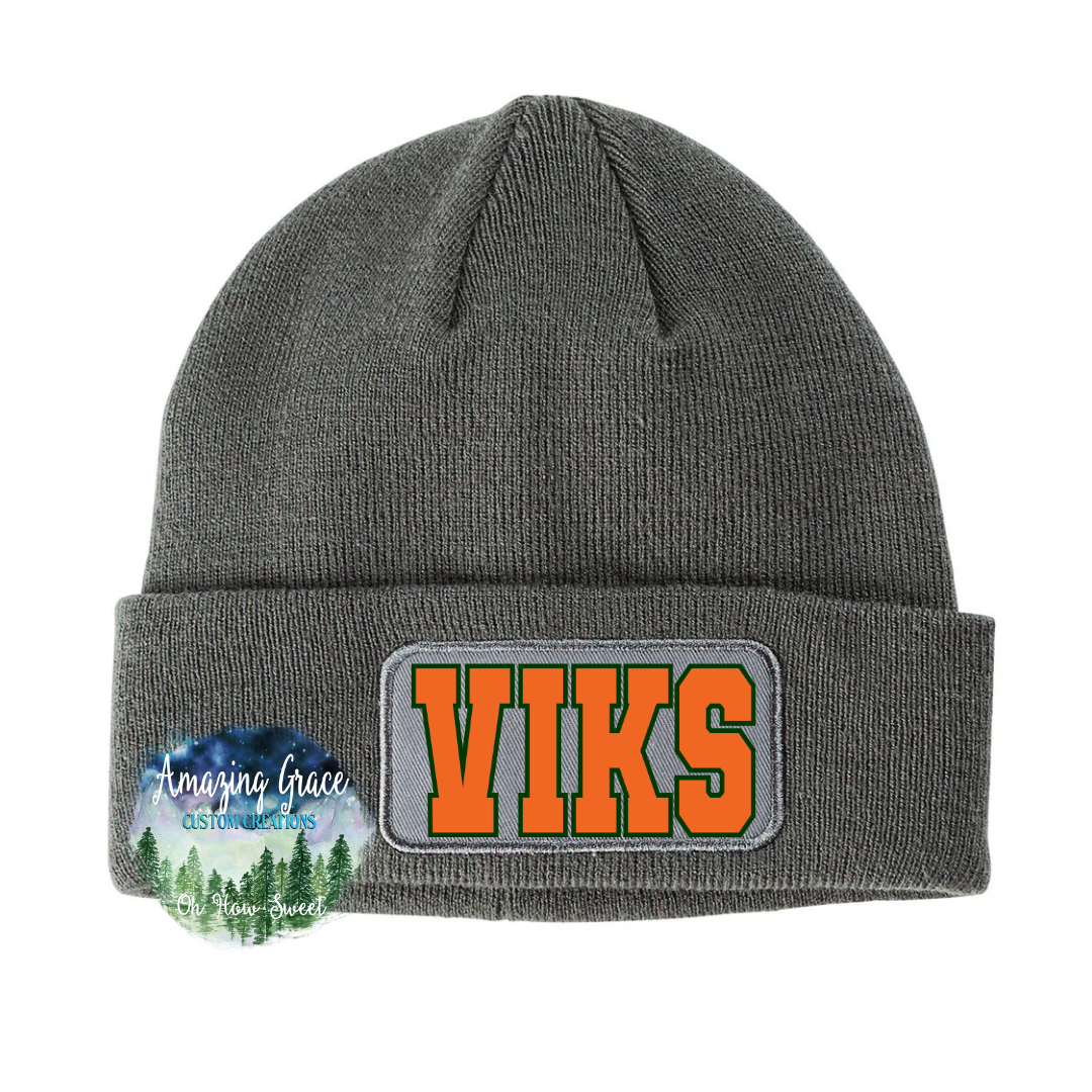 Grey Patch Beanie