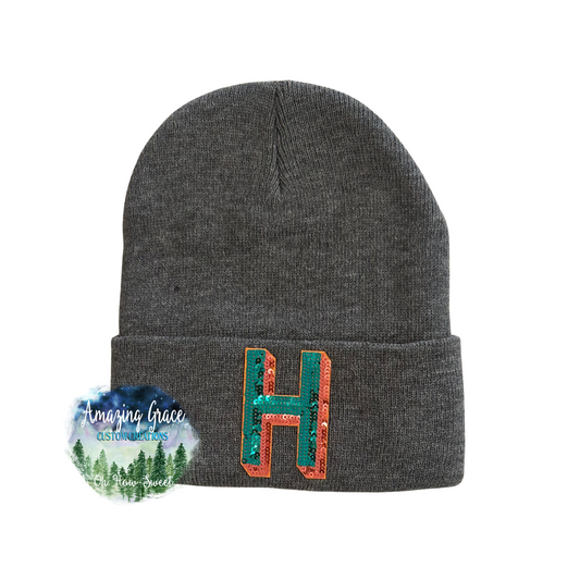 Sequin H Beanie