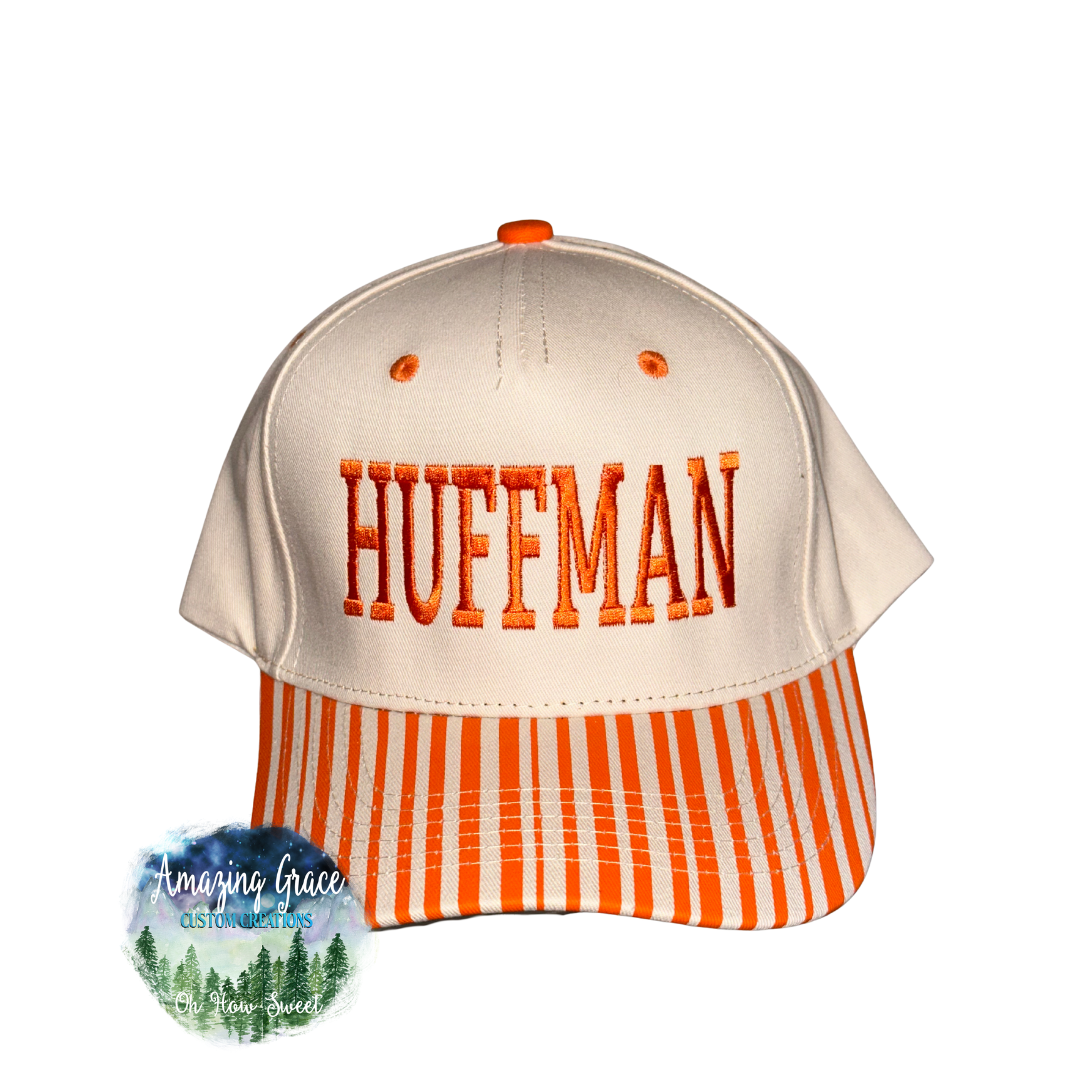 Orange Huffman Seersucker Hat