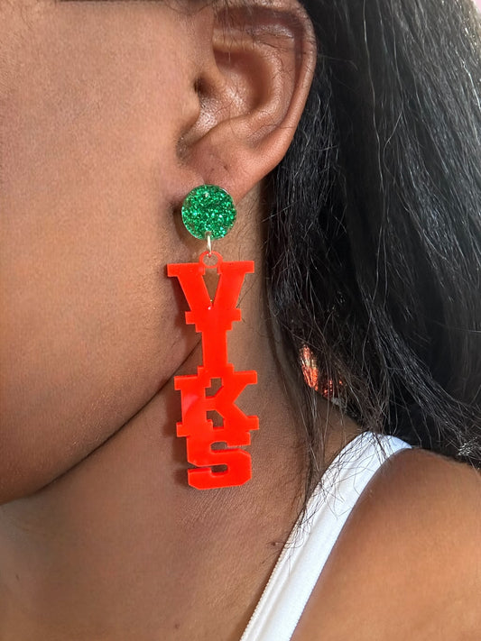 Orange Viks Acrylic Earrings