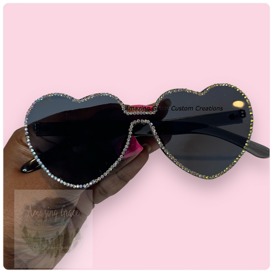 Rhinestone Heart Sunglasses