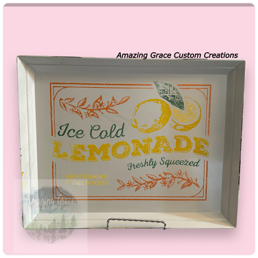 Ice Cold Lemonade Metal Tray